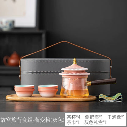 Forbidden City Cultural Creative Tiantan Chinese Tea Gift Travel Tea Set - Essential for Outdoor Camping and Tea Brewing