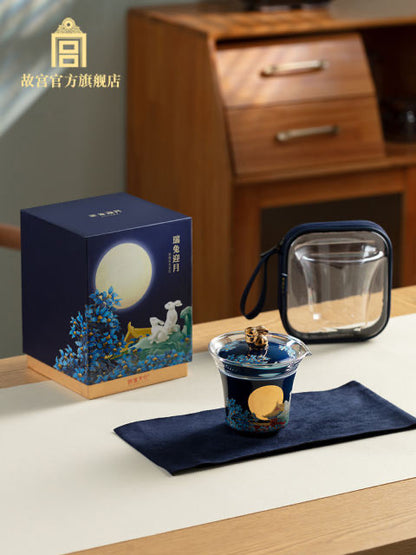 Palace Museum Rabbit Welcoming the Moon Portable Tea Set - Creative Gift, Palace Museum Cultural Creative Tea Set