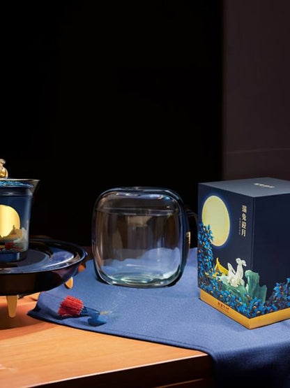 Palace Museum Rabbit Welcoming the Moon Portable Tea Set - Creative Gift, Palace Museum Cultural Creative Tea Set